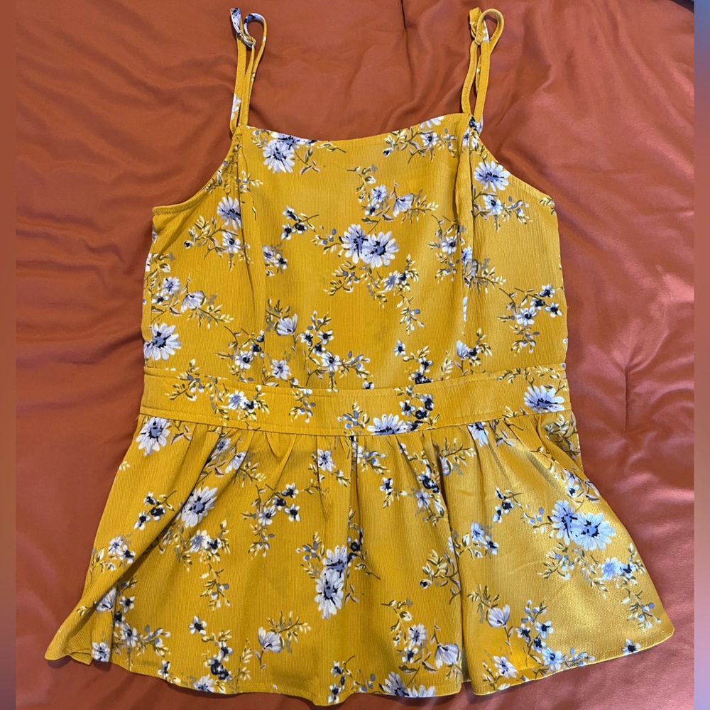 Yellow Floral Tank Blouse: Francesca’s Boutique - Size S